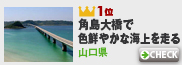 3月のシーニックルートMyコース登録ランキング1位：角島大橋で色鮮やかな海上を走る(山口県)